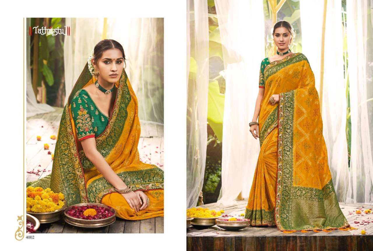 tathastu series 4001-4011 pure dola silk saree