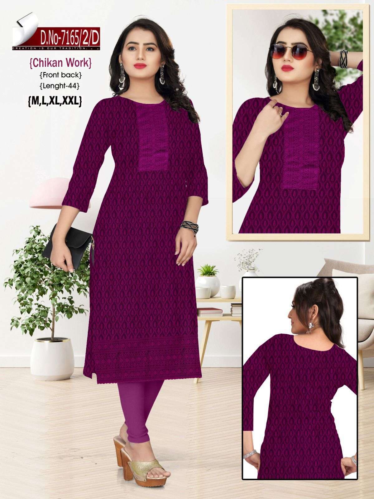 trendy meenaxi series 71651 chilkan work kurti 