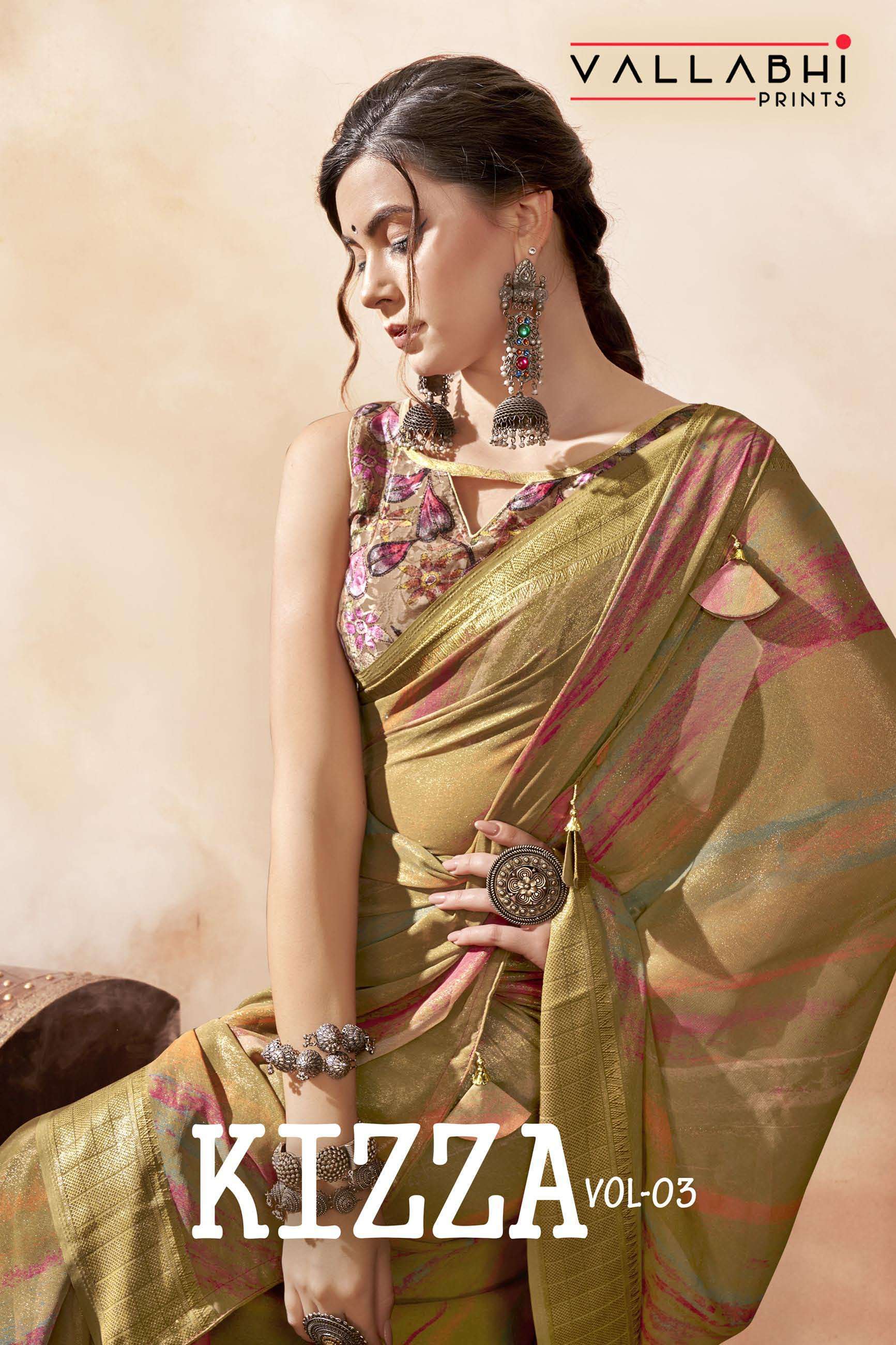 vallabhi prints kizza vol 3 series 18761-18768 Georgette saree