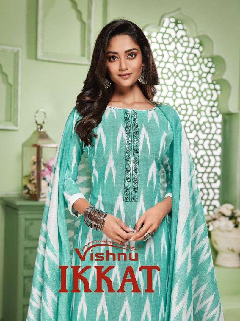 vishnu impex ikkat series 2001-2011 pure cotton ikkat suit 