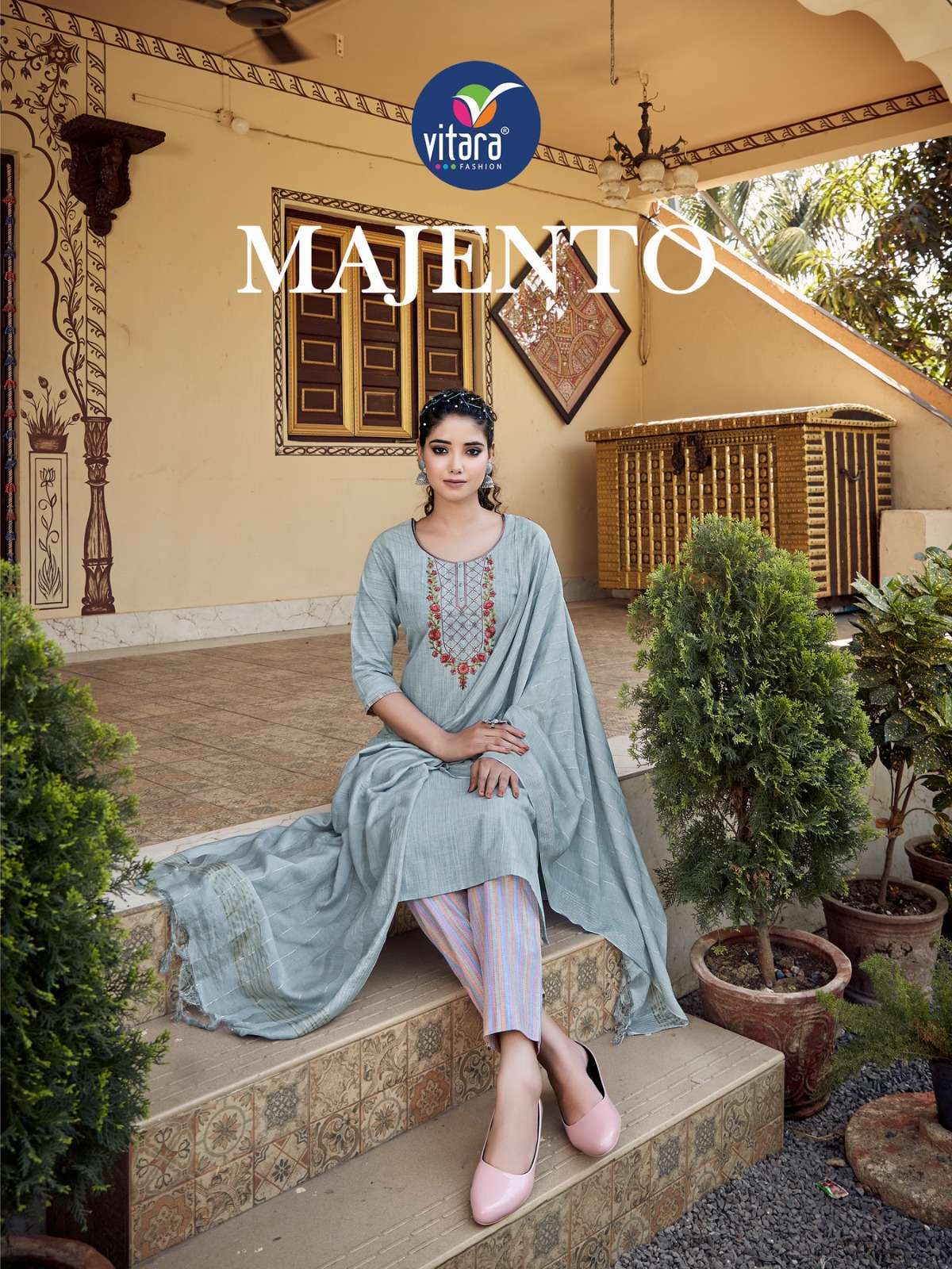 vitara fashion majento series 1001-1005 cotton readymade suit 