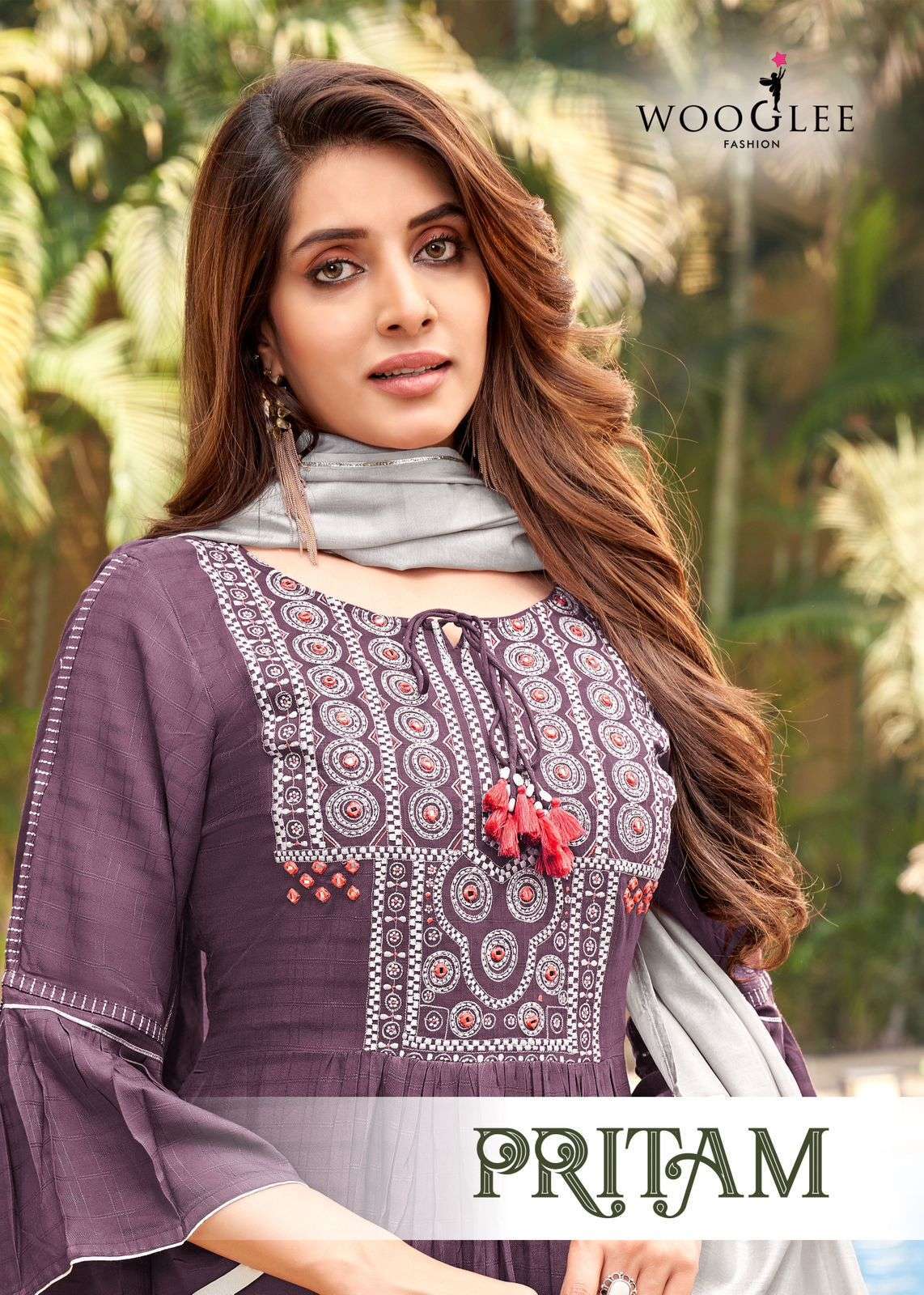 wooglee pritam series 1001-1006 Rayon Weaving readymade suit 