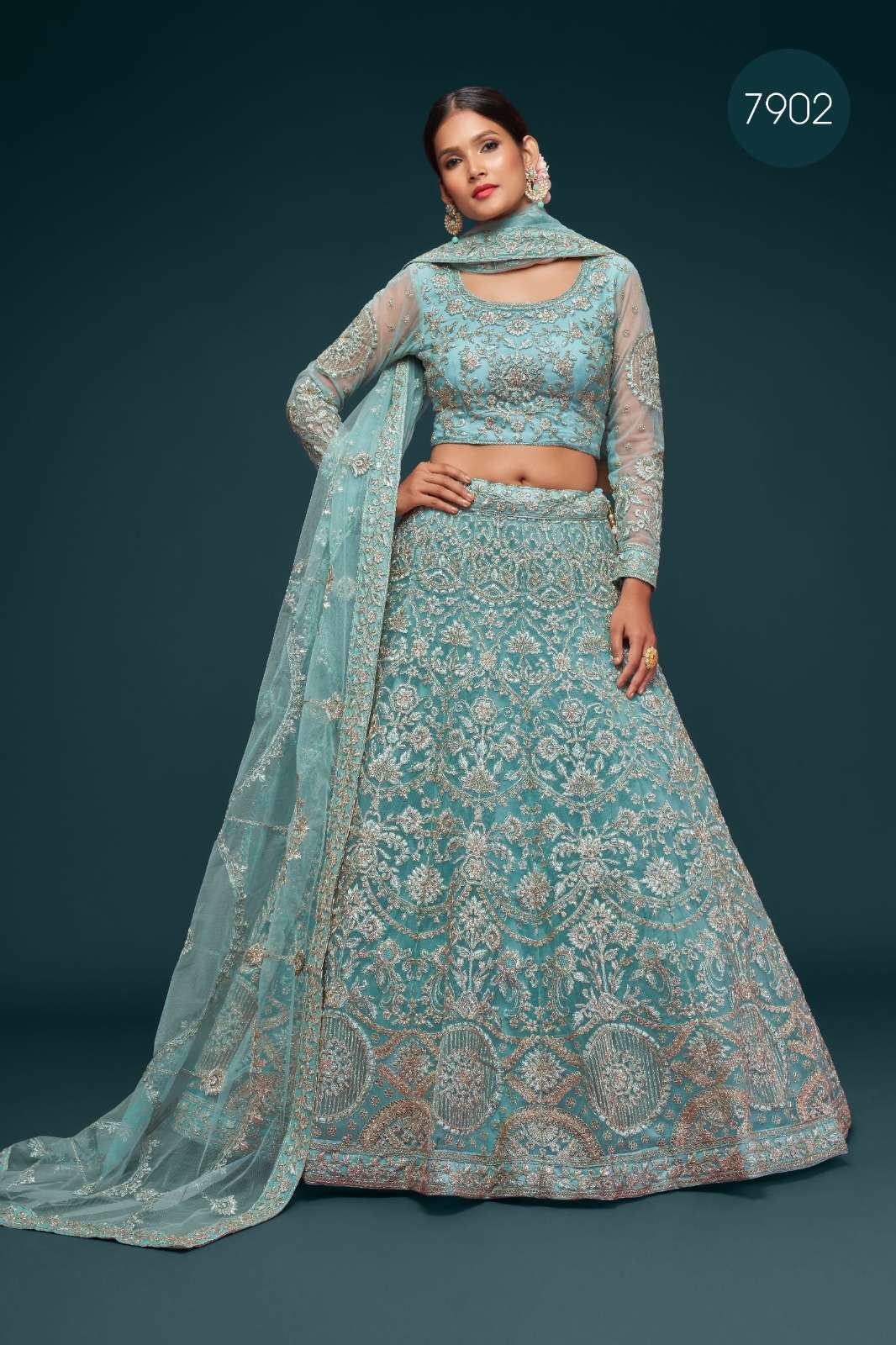 zeel 7902 Net Dori & Zari Embroidery Work lehenga