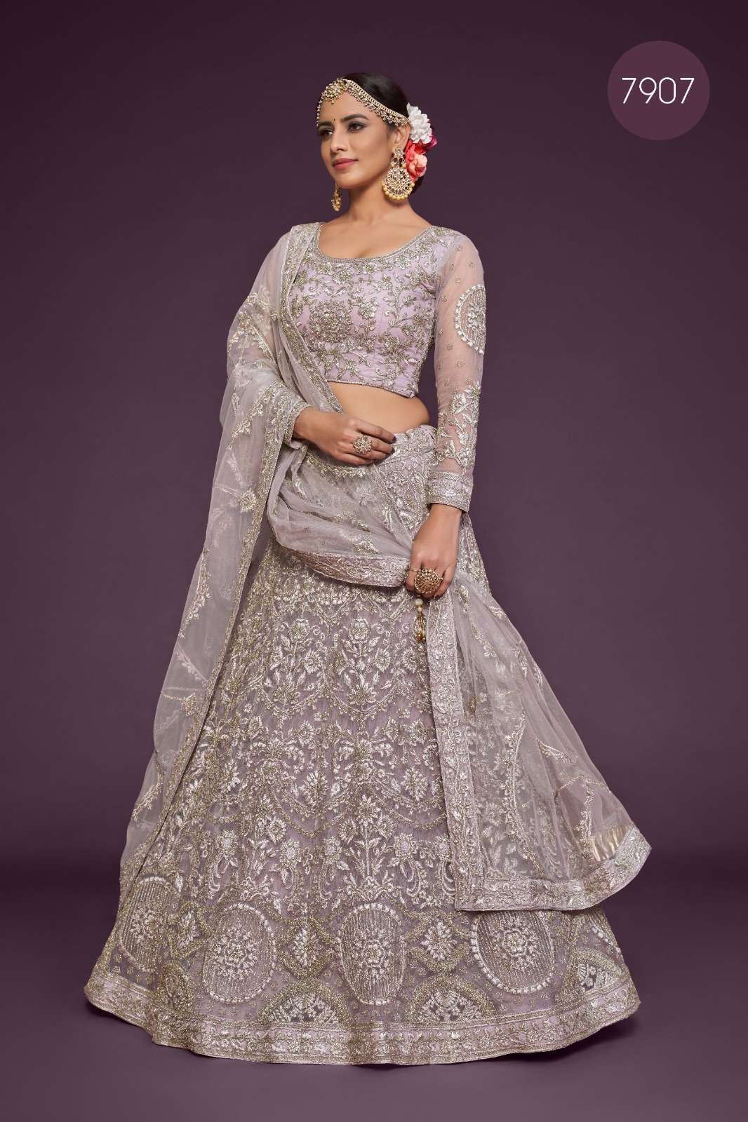 zeel 7907 Net Zari Embroidery Work lehenga