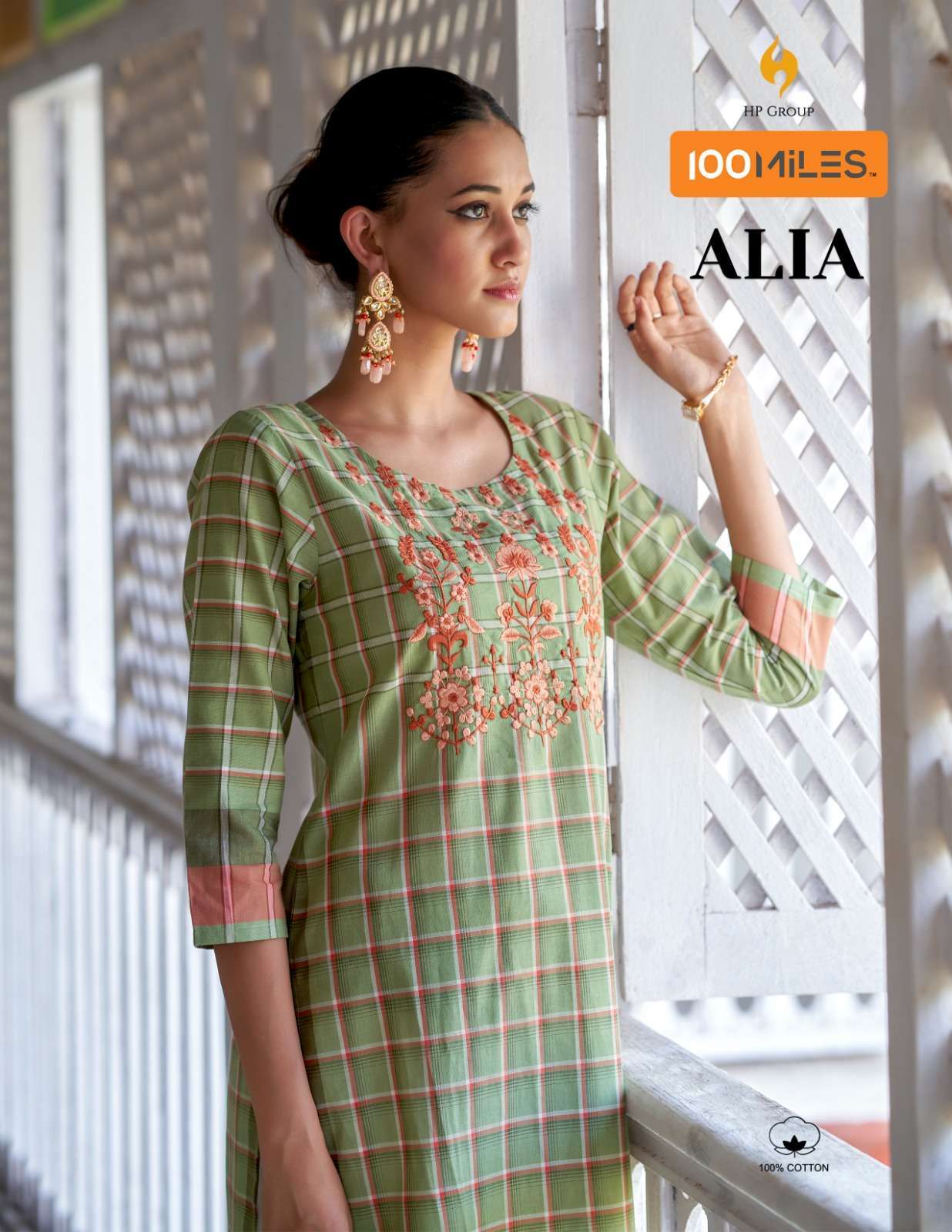100 miles alia series 01-04 Pure Cotton yarn dyed kurti