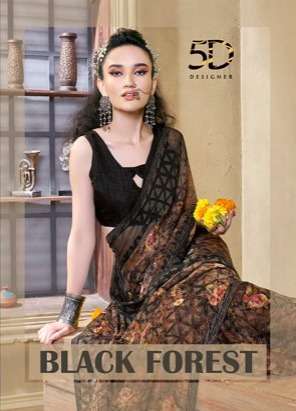5d designer black forest series 4381-4384 fancy brasso saree