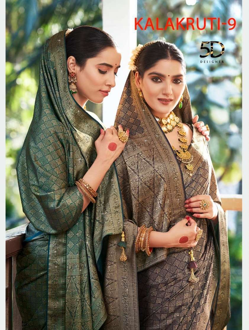 5d designer kalakruti vol 9 4089-4092 silk saree