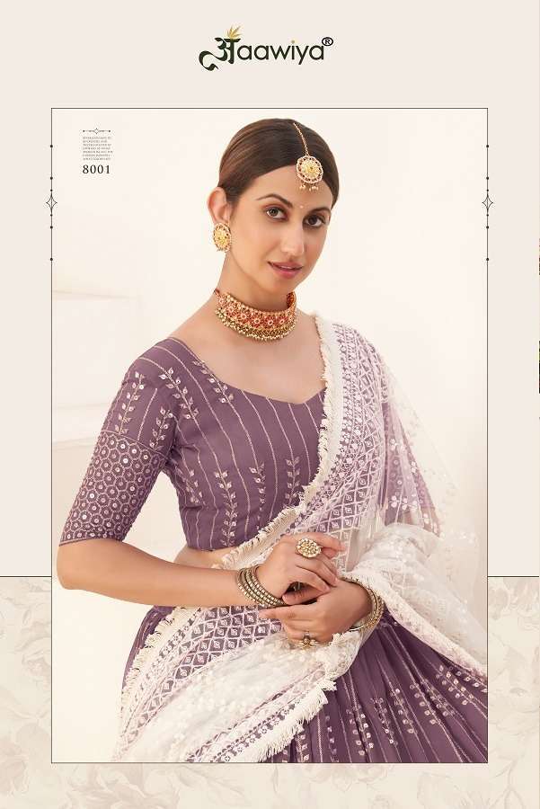 aawiya siya vol 1 8001 georgette lavendar lehenga