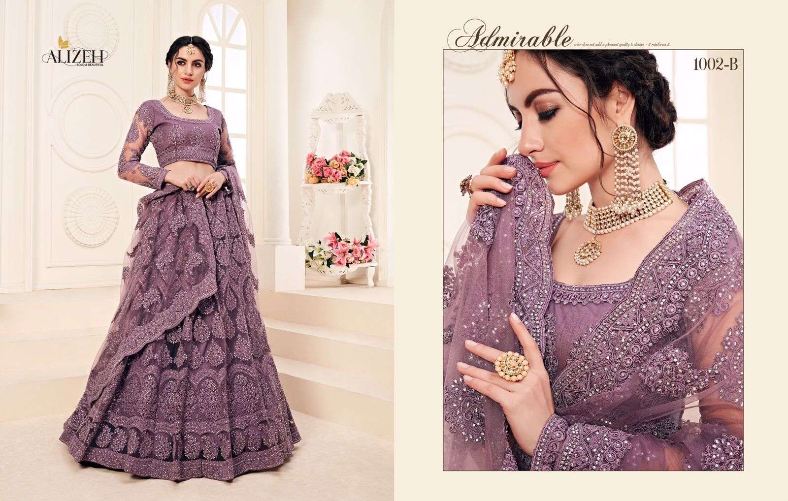 alizeh bridal heritage 1002 b  Butterfly Net stone work lehenga