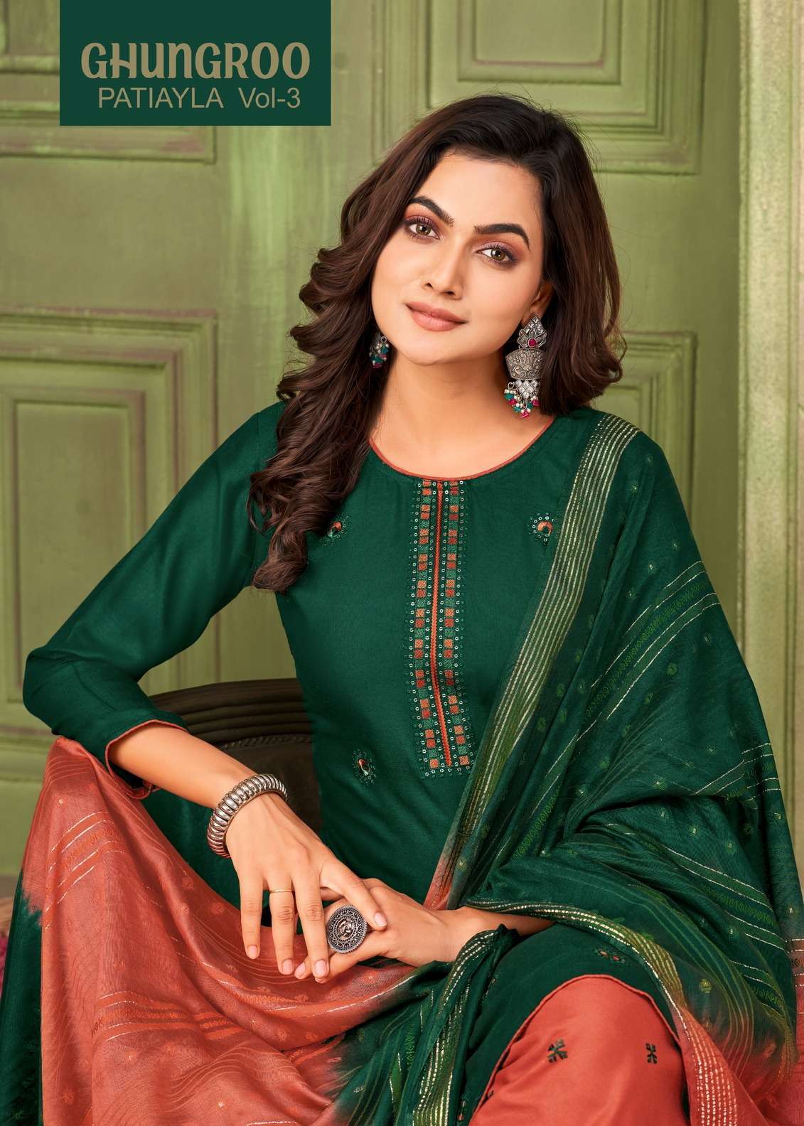 artio ghungroo patiyala vol 3 series 67001-67011 14 kg rayon suit 