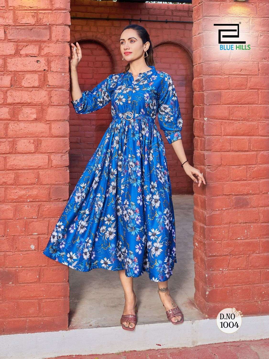 blue hills bollywood vol 1 series 1001-1008 Poly Rayon digital print gown