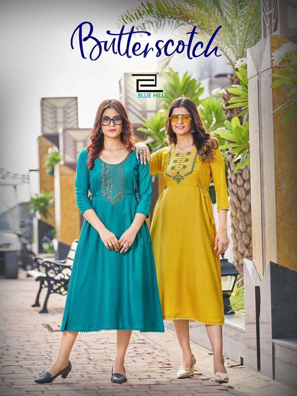 blue hills butter scotch series 1001-1008 Viscose Dobby kurti