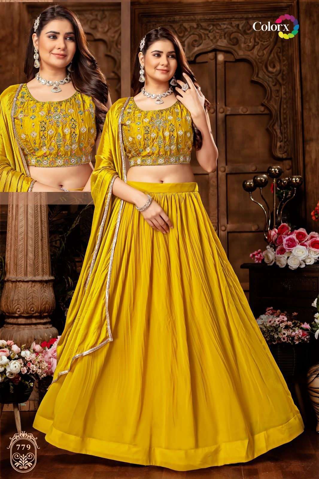 colorx 779-783 series Heavy Chinon With Cancan lehenga