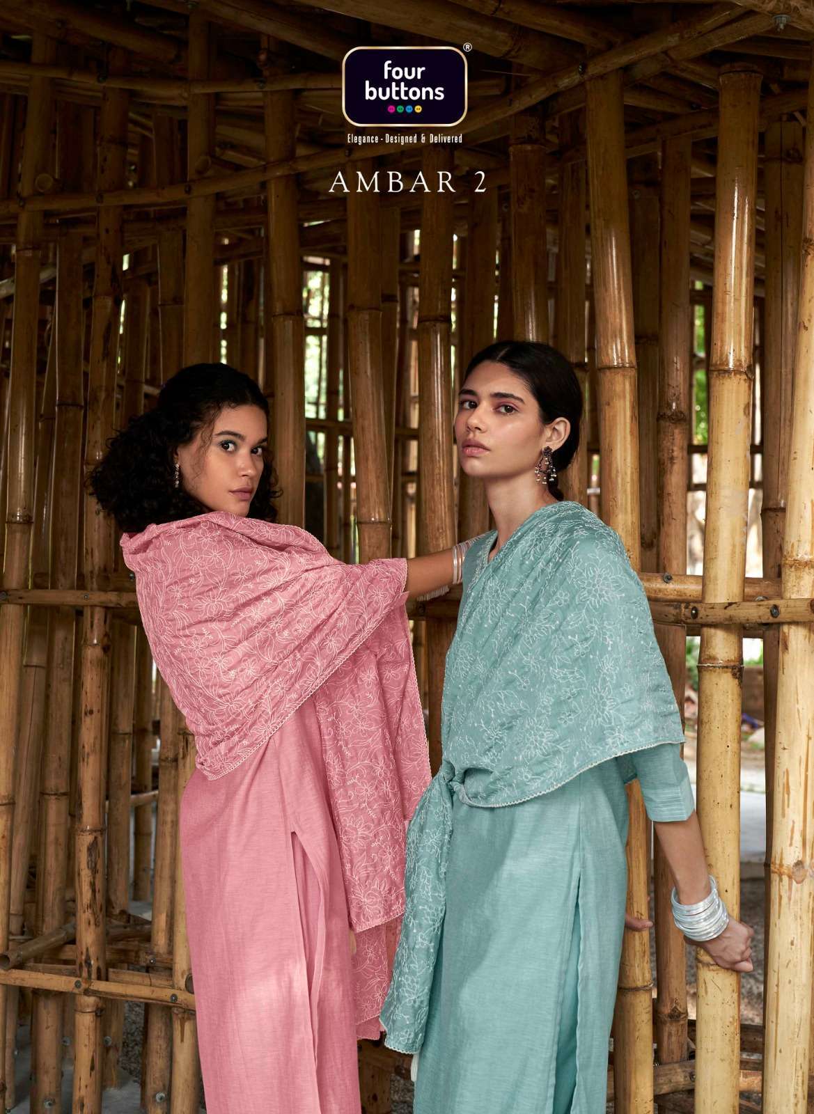 four buttons ambar vol 2 series 3241-3246 Linen Cotton slub readymade suit