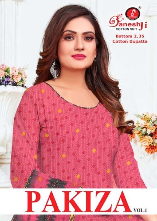 Ganeshji Pakiza Vol-1 series 1001-1010 Pure Heavy Indo Cotton Printed suit