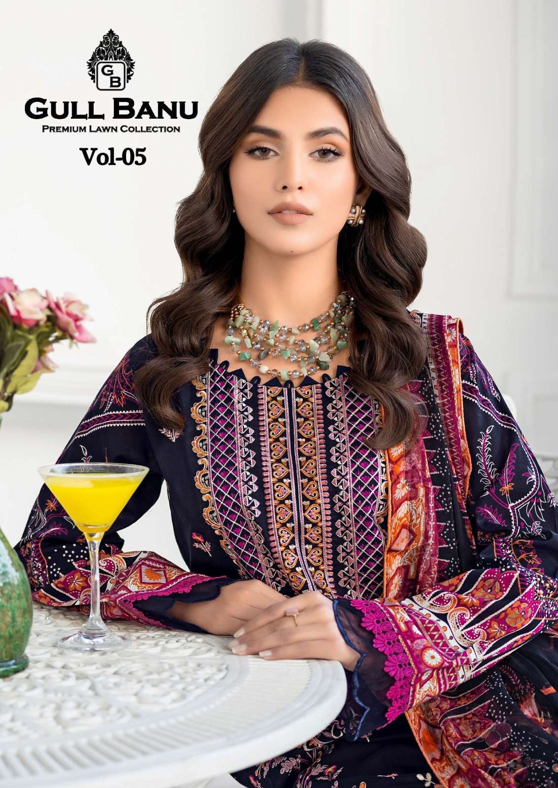 gul ahmed gull banu vol 5 series 5001-5006 Pure lawn suit