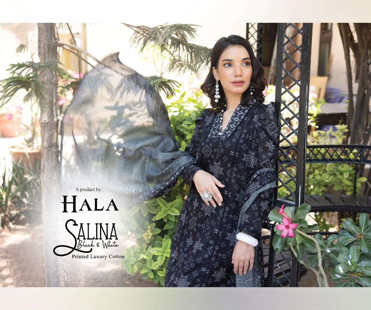 hala salina series 1001-1006 pure cambric cotton suit 