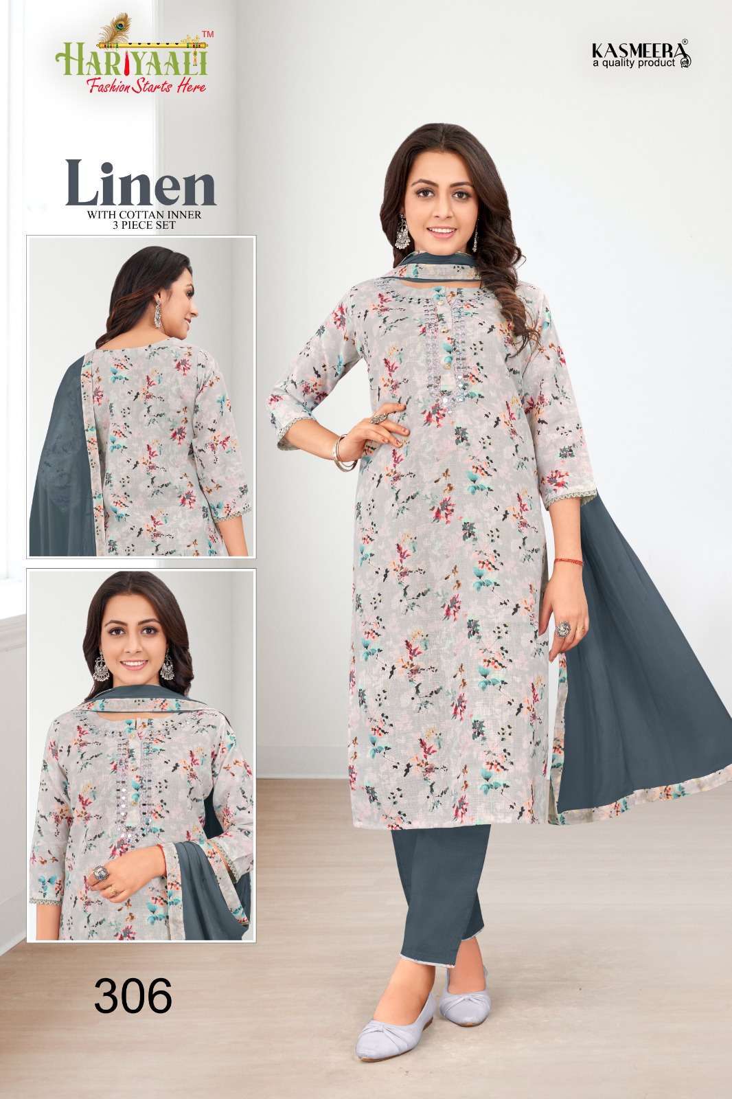 hariyaali linen vol 3 series 306-313 premium linen digital print suit 