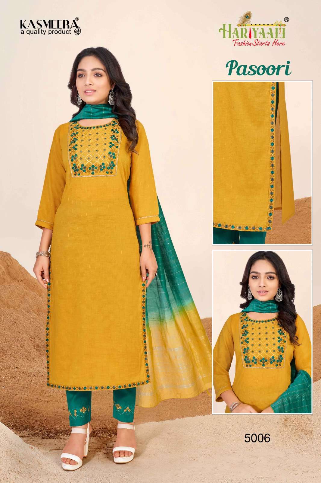 hariyaali pasoori series 5001-5008 chinon readymade suit 