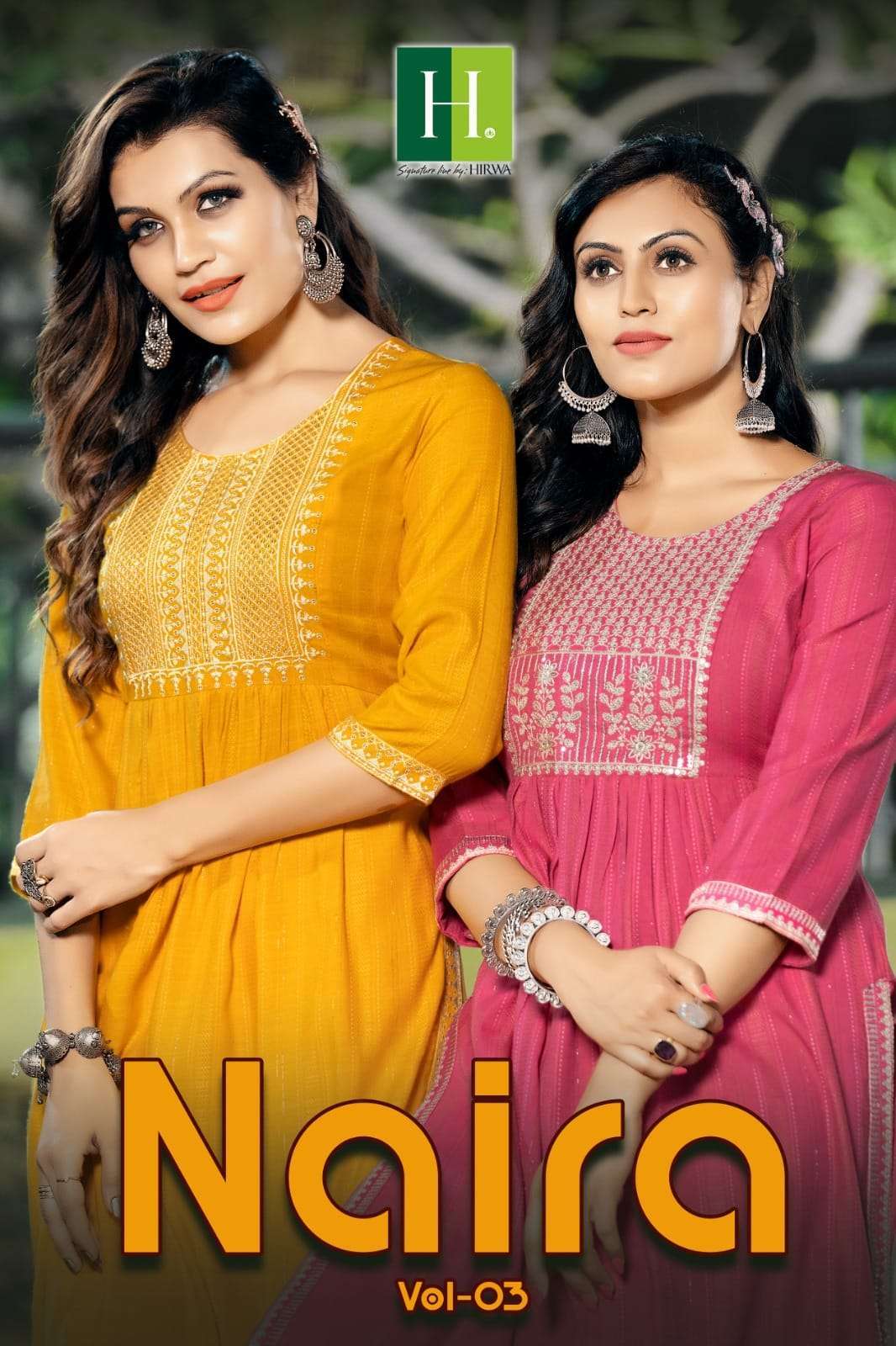 hirwa naira vol 3 series 301-307 self-Woven Fancy Viscose Rayon kurti