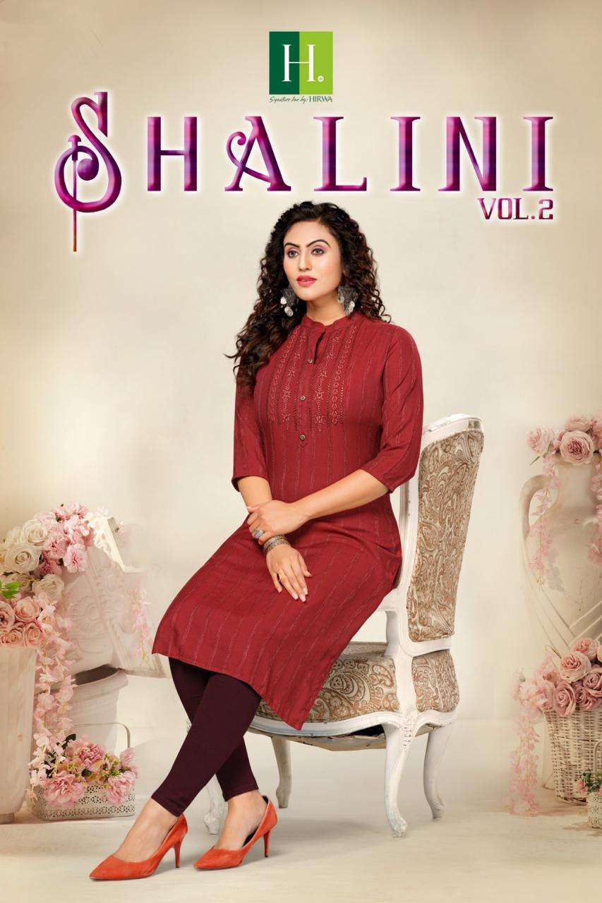 hirwa shalini vol 2 series 201-206 Fancy RAYON Dobby kurti
