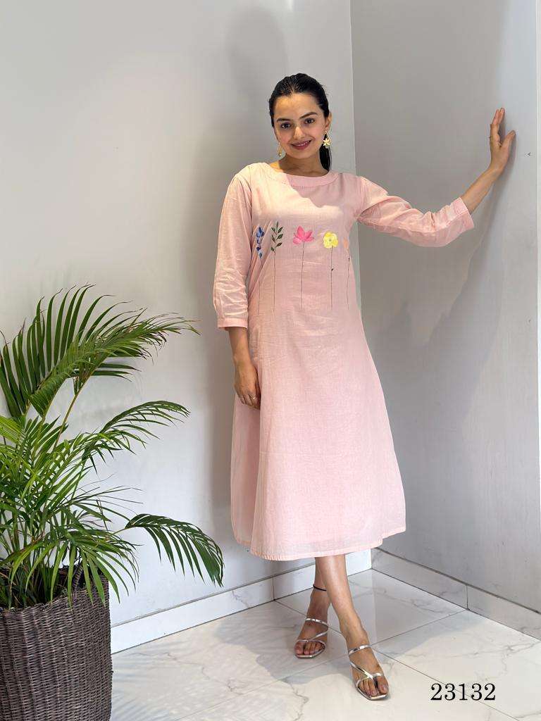 indira apparel 23132 Pure Mal Cotton with Cotton Inner fancy a line kurti  