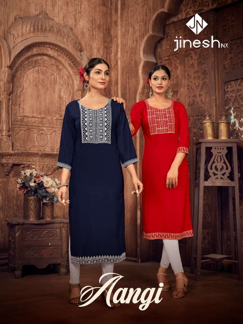 Jinesh nx aangi series 1001-1006 rayon kurti