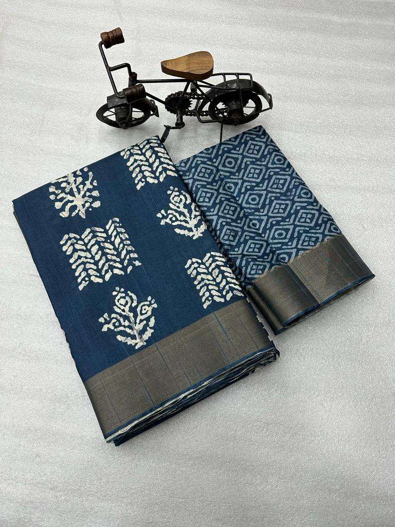 jiya moga silk saree with slub pattern gold jari border 