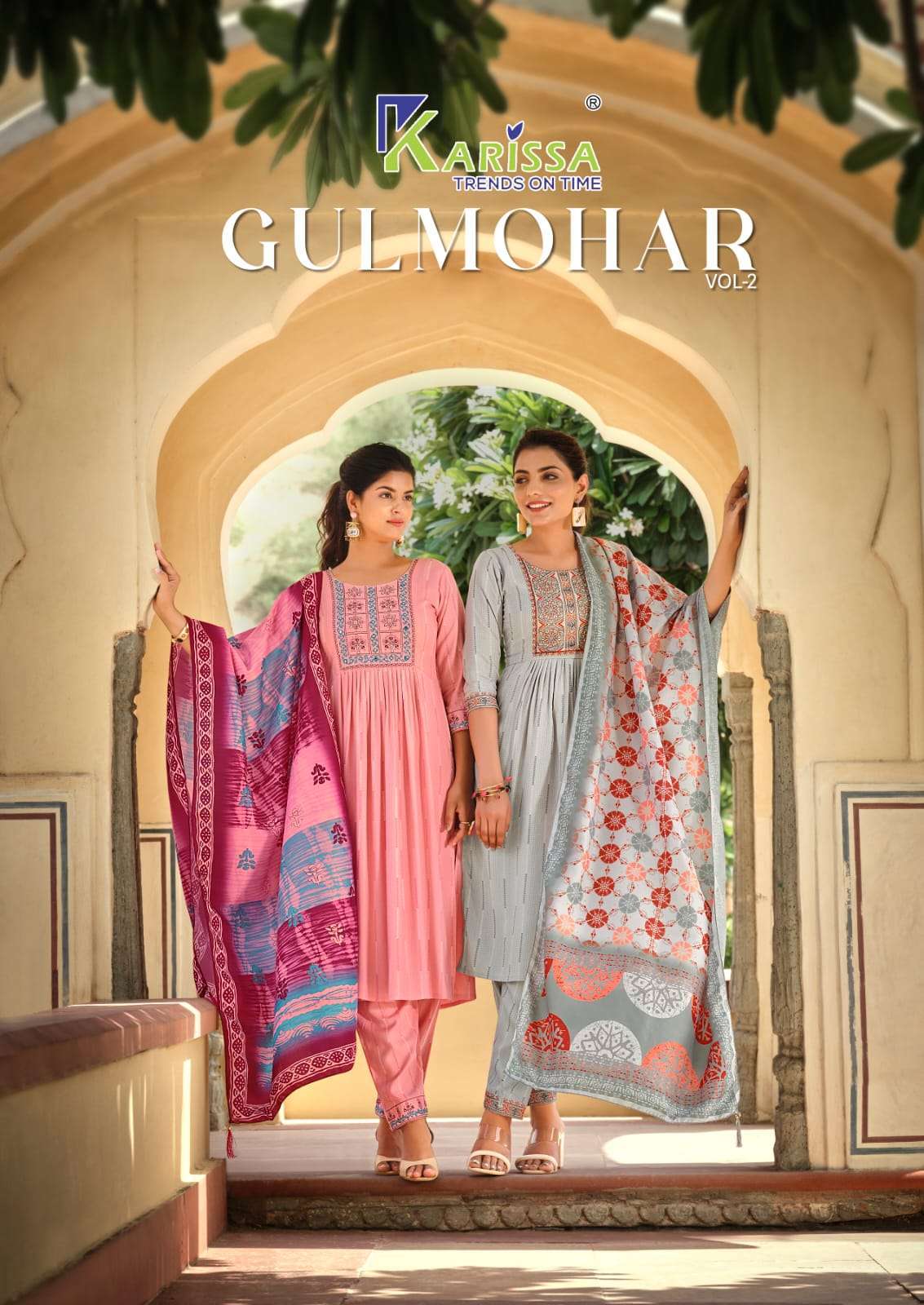karissa gulmohar vol 2 series 5001-5006 remium LIVA Rayon readymade suit