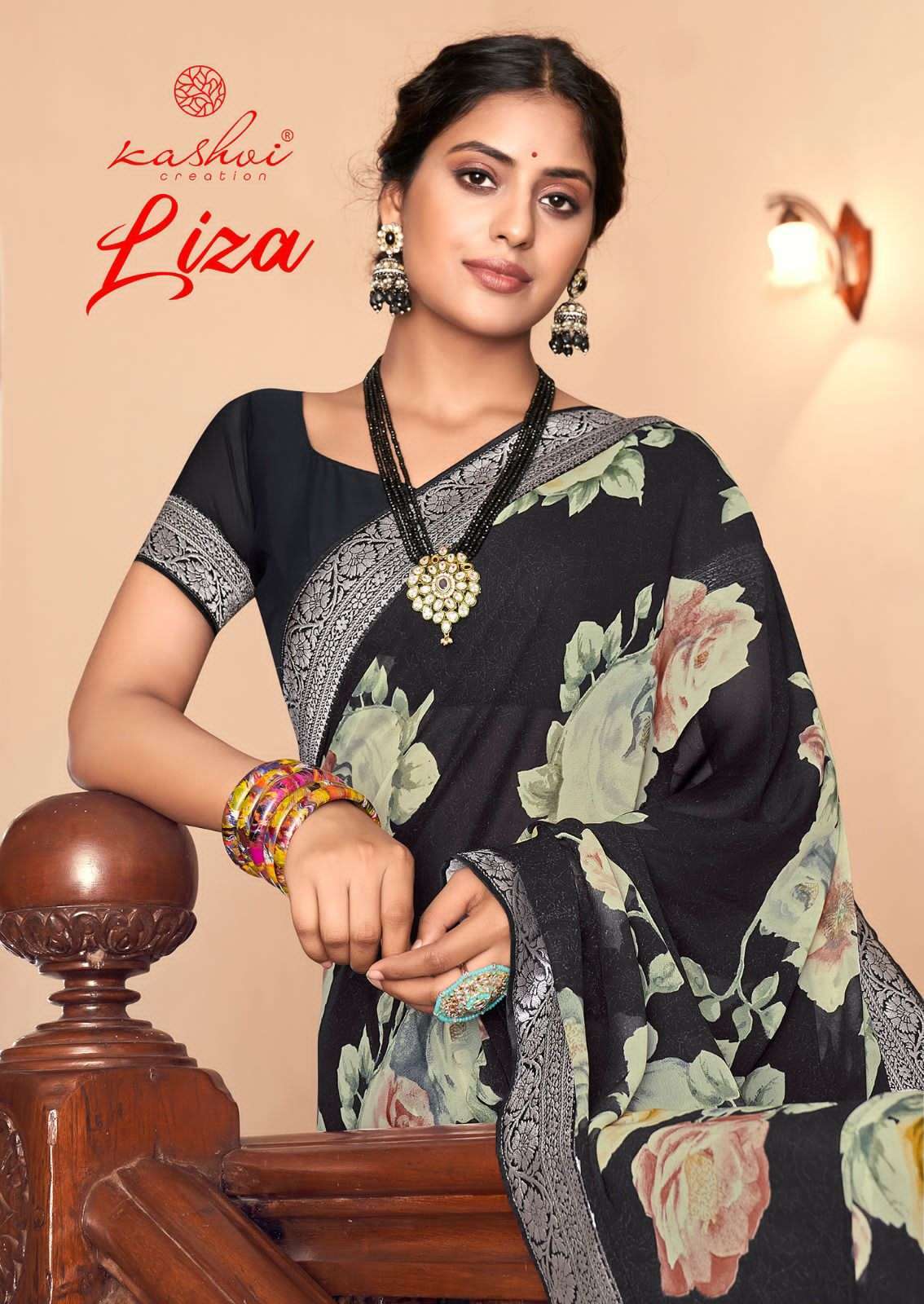kashvi creation liza series 4119-4126 heavy georgette saree