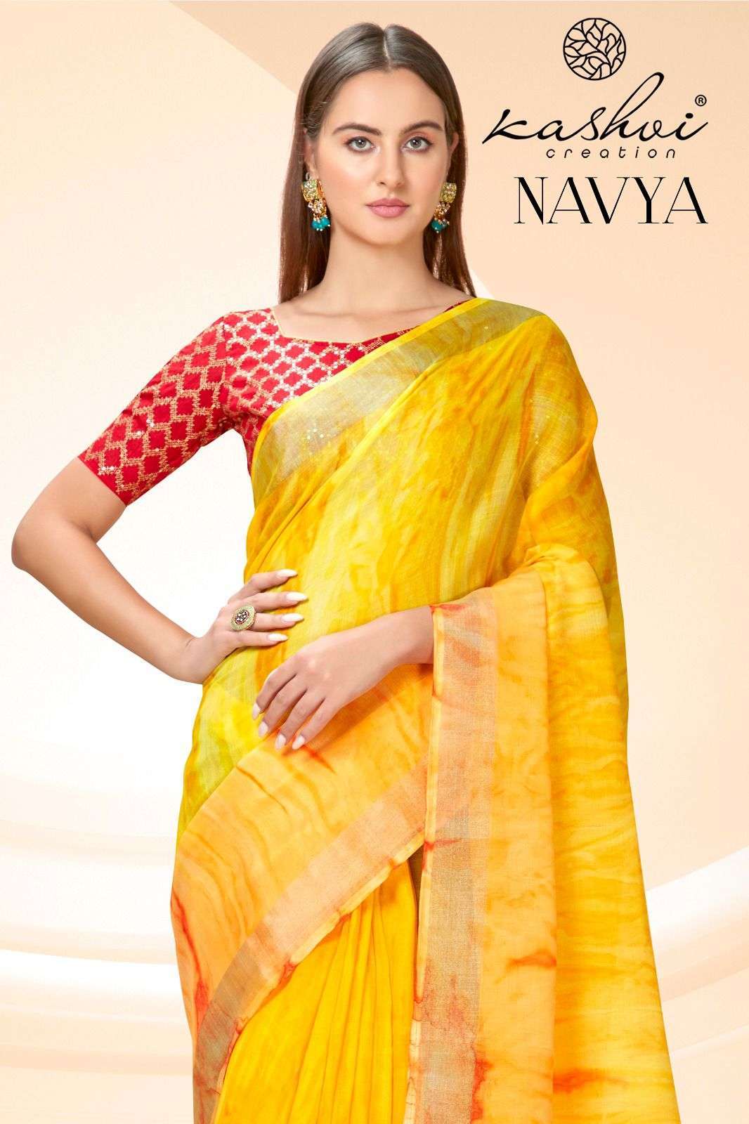 kashvi creation navyaa series 89001-89008 linen saree