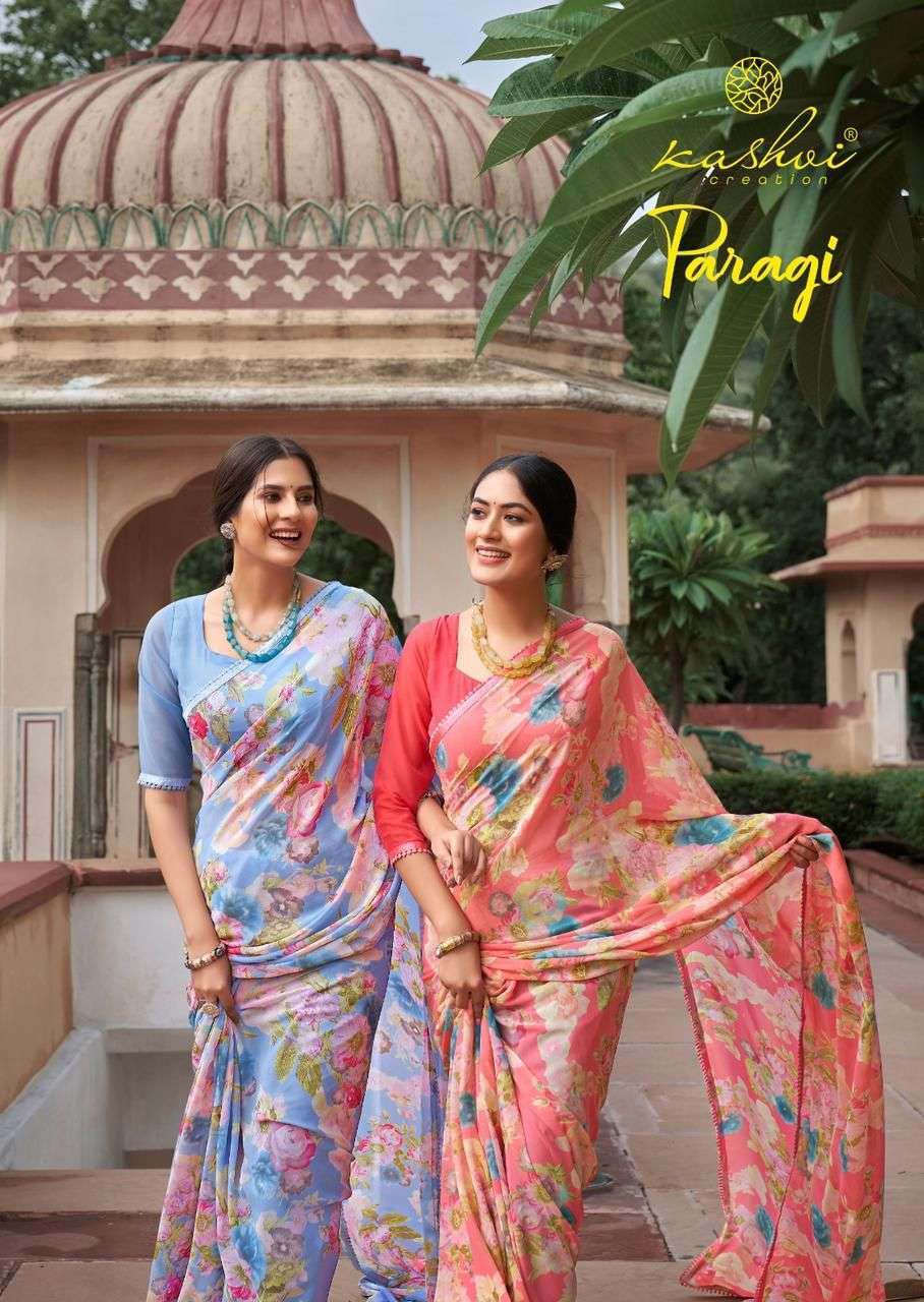 kashvi creation paragi series 4077-4084 weightless saree