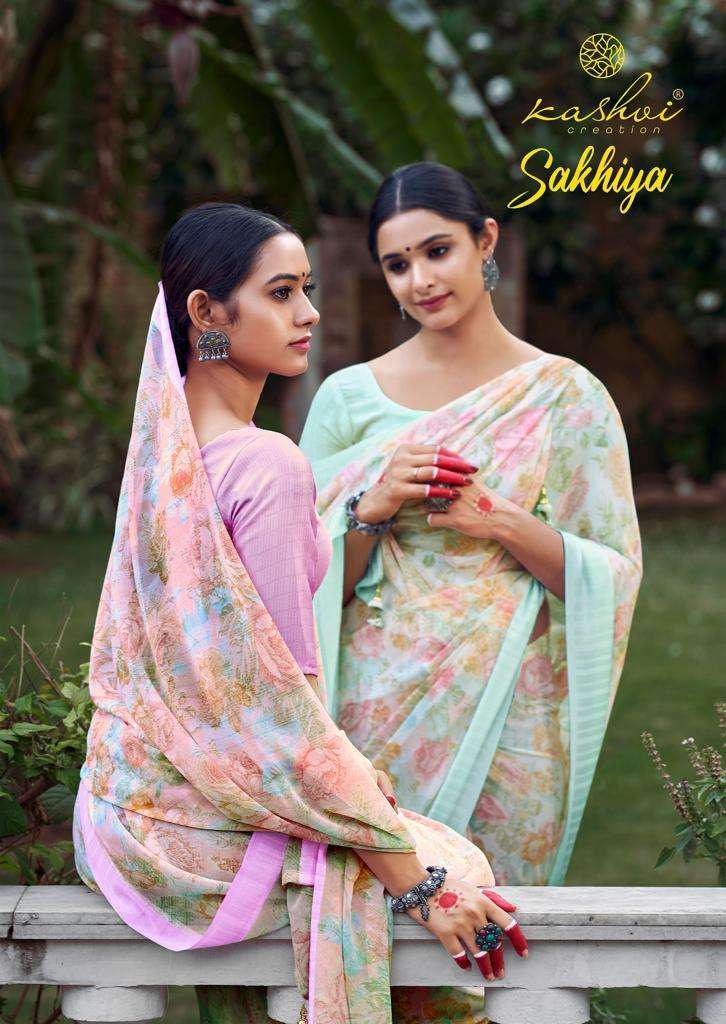 kashvi creation sakhiya series 4019-4026 candy georgette saree
