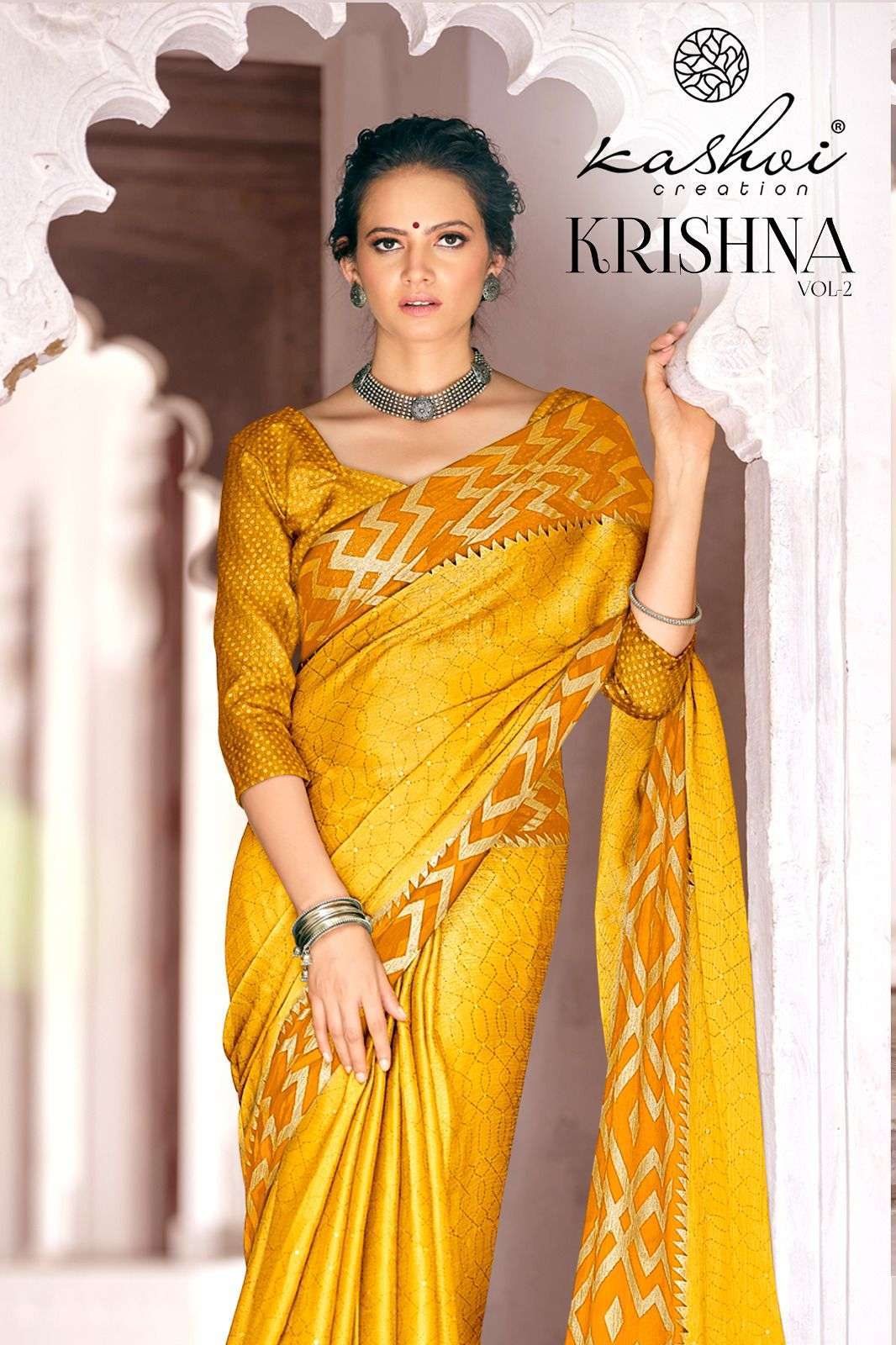 kashvi krishna vol 2 series 1001-1008 chiffon brasso saree