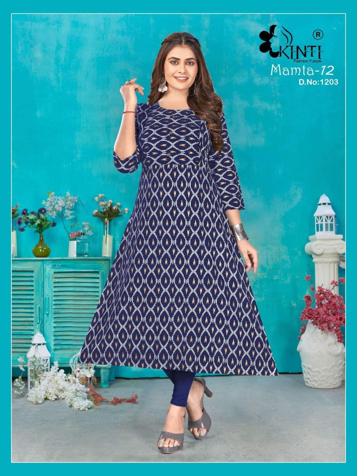 kinti mamta vol 12 series 1201-1208 Rayon Print kurti