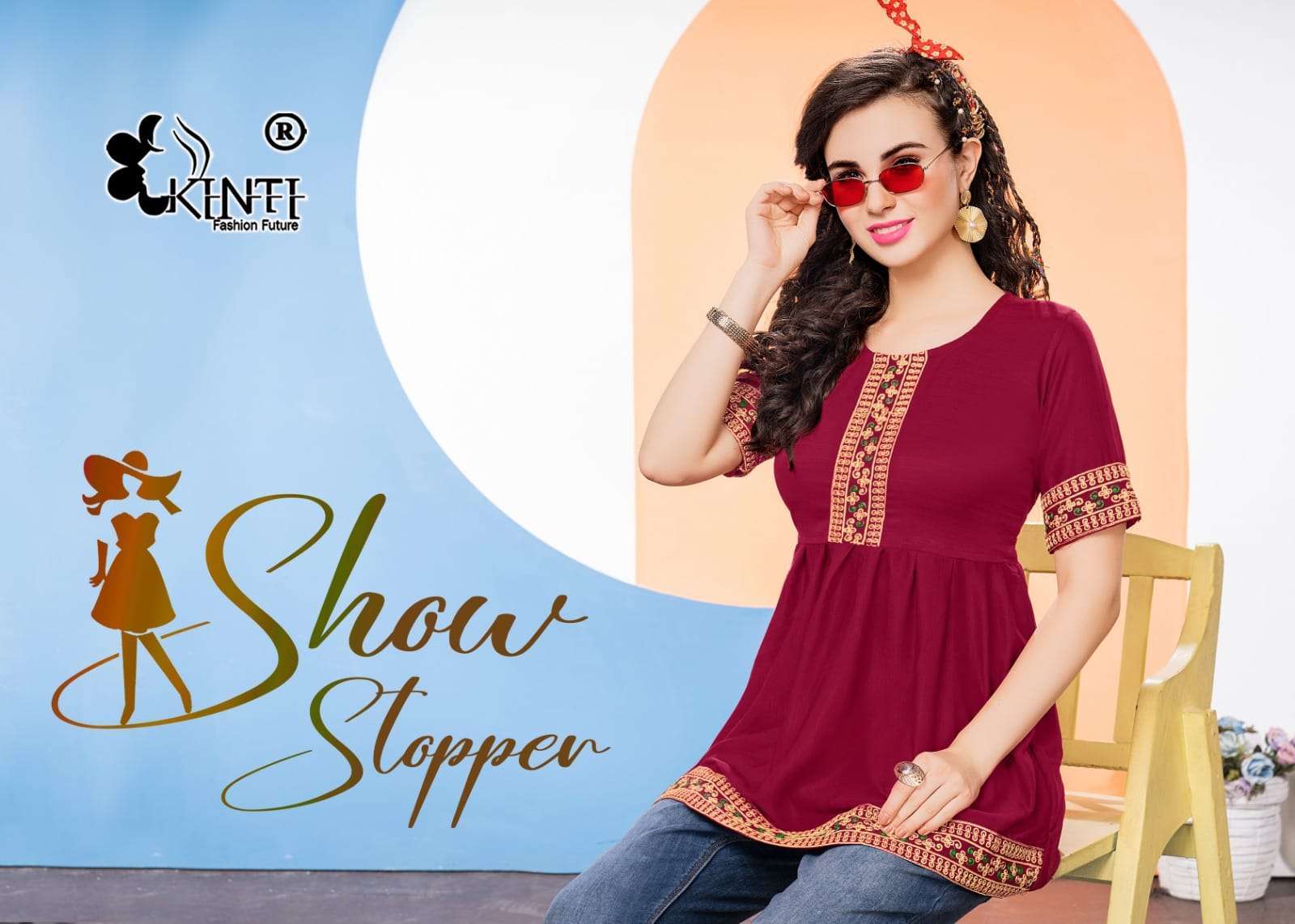 kinti show stopper series 101-108 Two way slub Lycra kurti