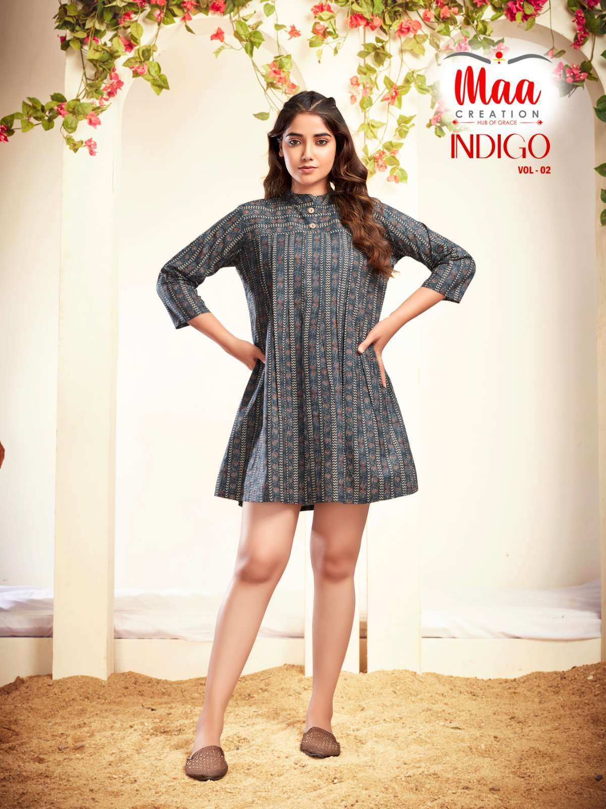 maa creation indigo vol 2 cambric cotton kurti 