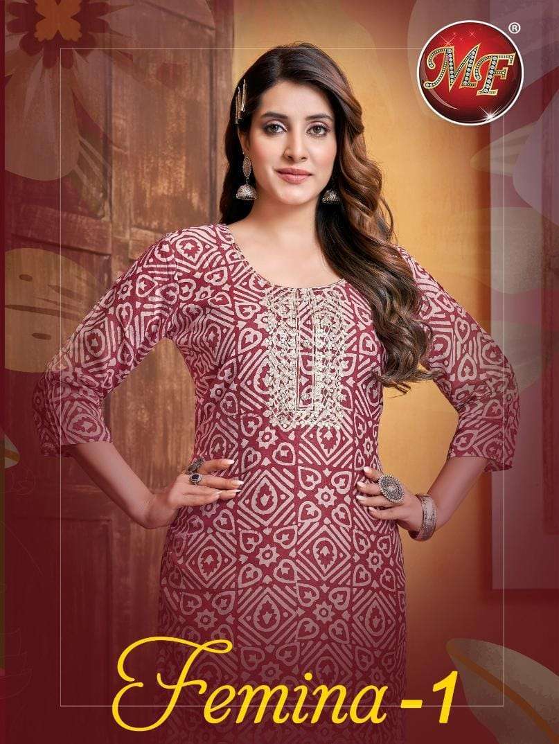 mf femina vol 1 series 01-04 Soft Muslin Tie n Die Batik kurti