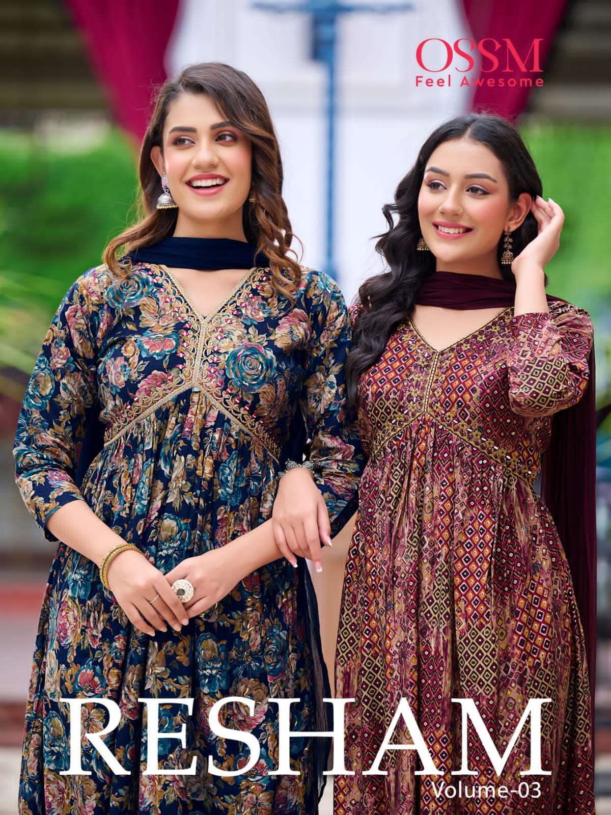 ossm resham vol 3 series 301-306 Premium Chanderi suit