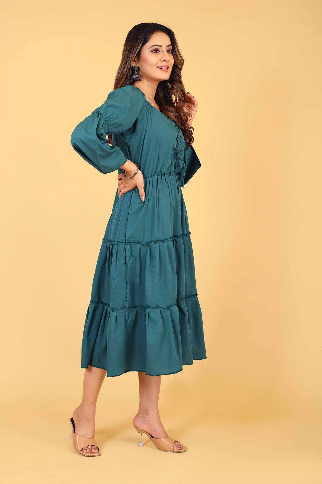 pr 147-150 fancy women frock only flared kurtis
