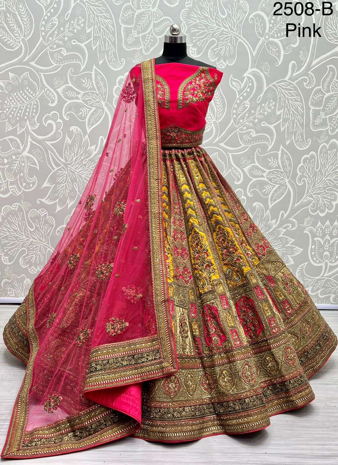pr 2508 Silk Crafted Designer Flaired Bridal Lehenga choli