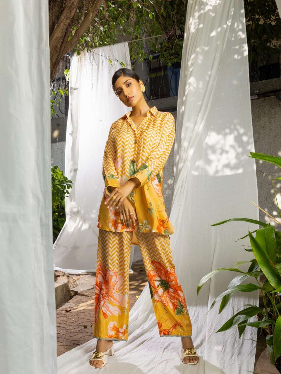 Psyna 2268 pure muslin printed combo set