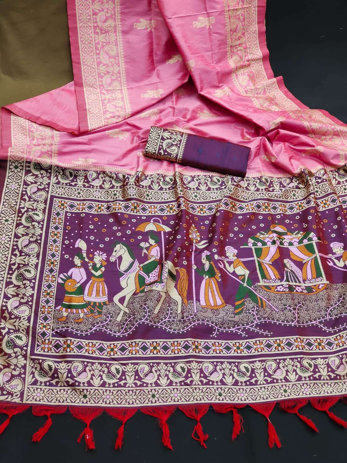 rajgharana designer soft raw silk saree