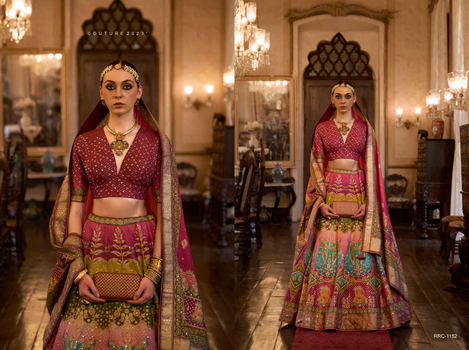 rewaa taj mahal series 1152-1159 smooth rajwadi silk lehenga