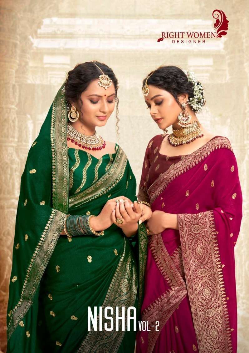 right women nisha vol 2 series 81741-81748 vichitra jari work saree