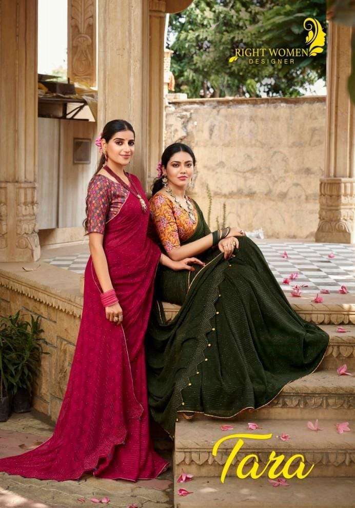 Right women tara series 81921-81928 georgette brasso saree