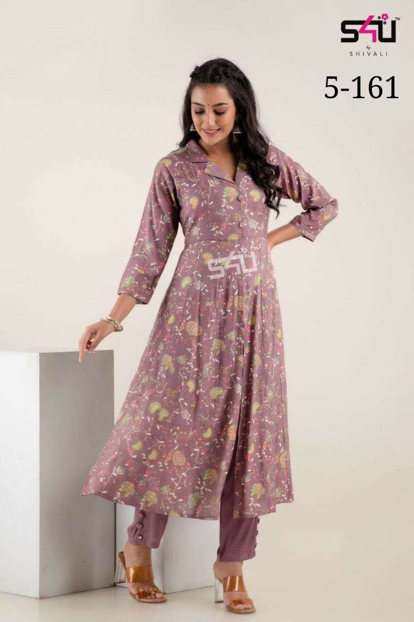 s4u pr 5-161 combo set fancy festive wear kurti with pant
