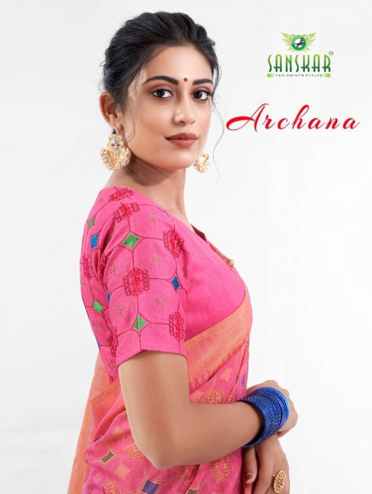 sanskar tex archana series 70901-70908 Cottan Brasso saree