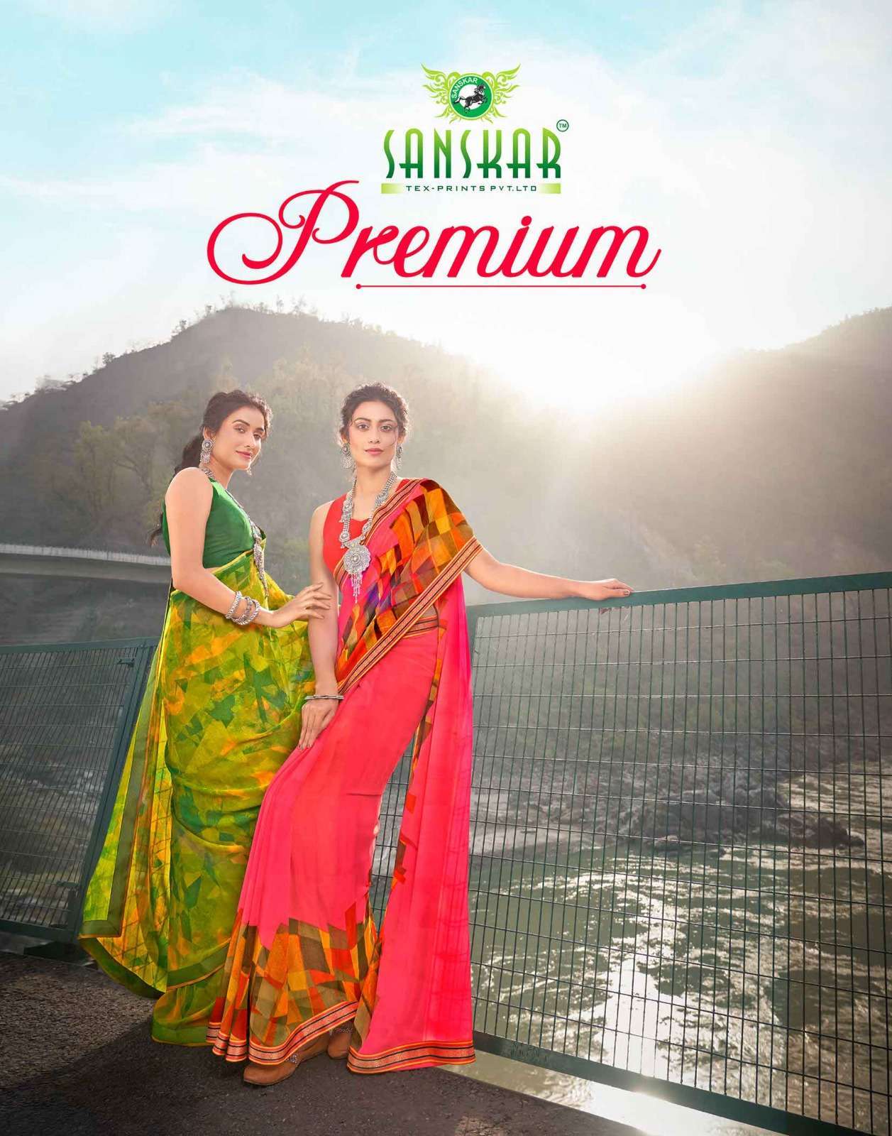 sanskar tex premium vol 1 series 15001-15012 bemberg georgette saree