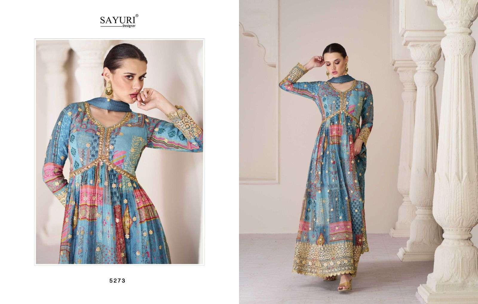 sayuri phulaari 5273 series premium organza silk suit 